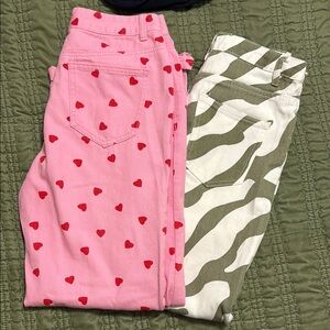 Pink Heart and Green Zebra Bottoms